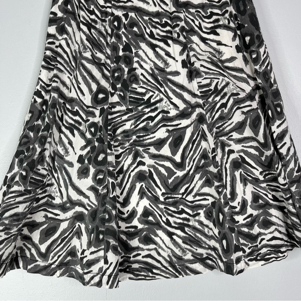 Additions By Chicos Skirt Women’s 1 M Black White Printed Cotton Lined A Line - Picture 5 of 12